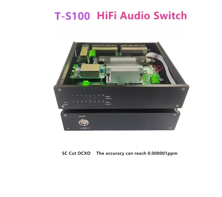 T-S100 SC Cut OCXO Constant Temperature Crystal Oscillator Audio Switch Can Reach 0.000001ppm Based On BS-GS2016 A16-bit Gigabit