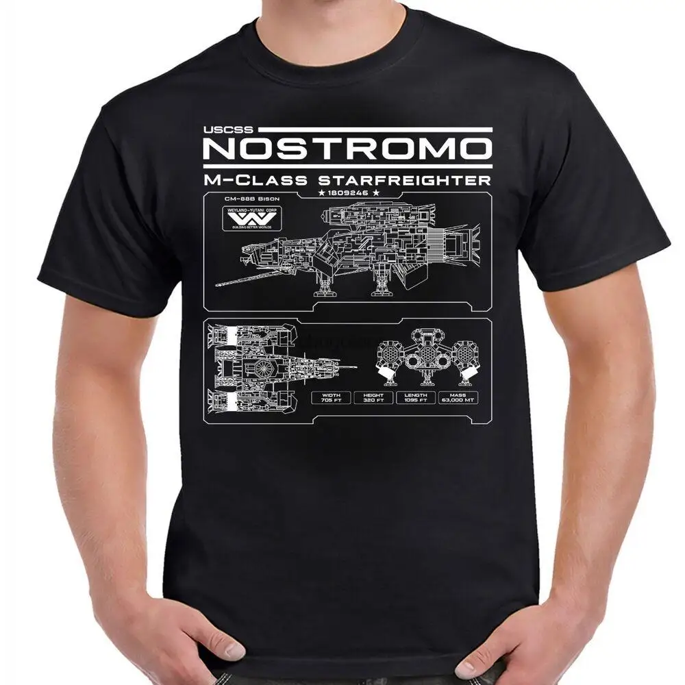 Alien Nostromo Schematic Wireframe Adult Shirt