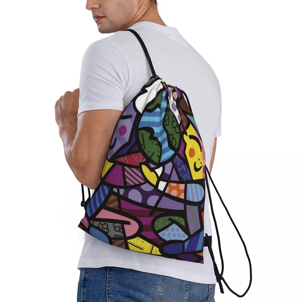 Borsa con coulisse Borse portatili per riporre Britto Anime Grocery Shopping Borse a tracolla Borsa da viaggio pieghevole