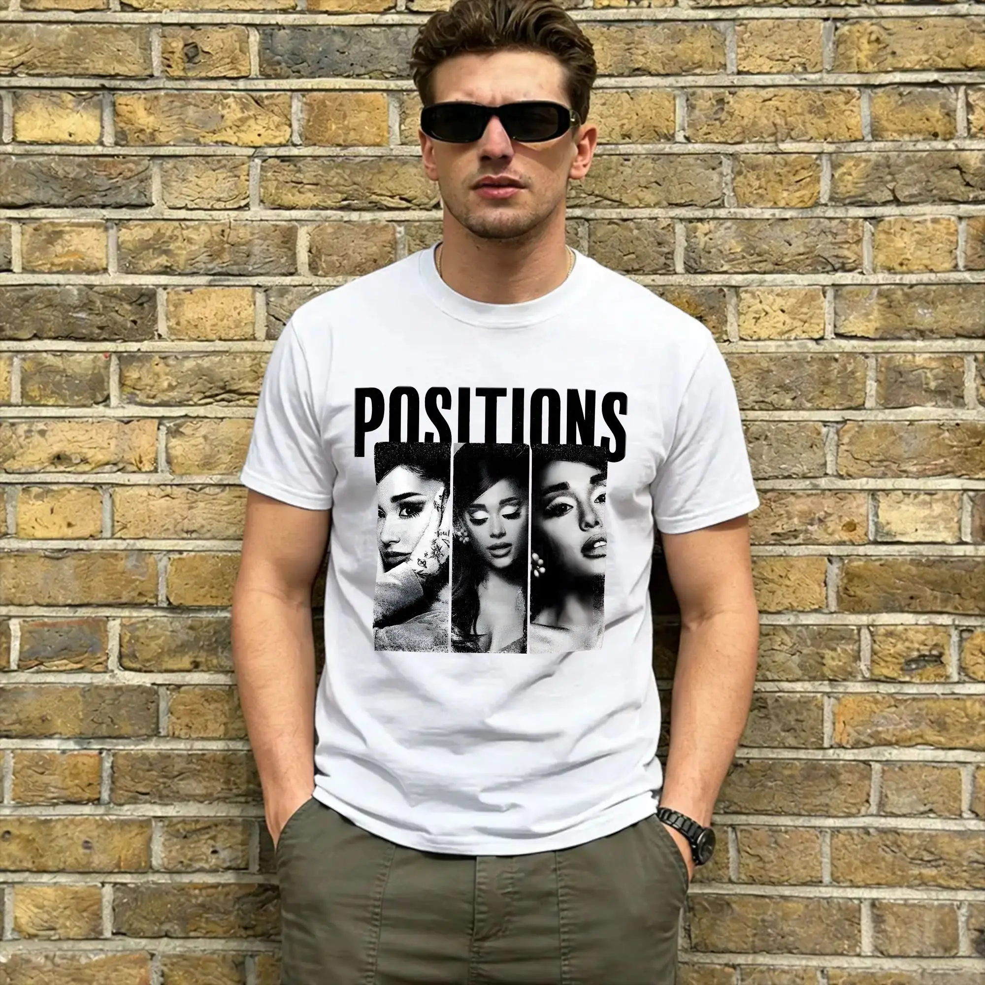 Positions Arianas  T Shirt Summer Grandes Harajuku T-Shirts Men Cotton O Neck Plus Size Tees Short Sleeve Classic Tshirt