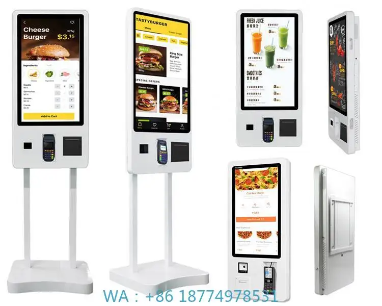 

Coffee Shop/ Snack Bar/ Icecream Shop Order Food Kiosk Touch Screen Self Payment Machine Restaurant Kiosk for