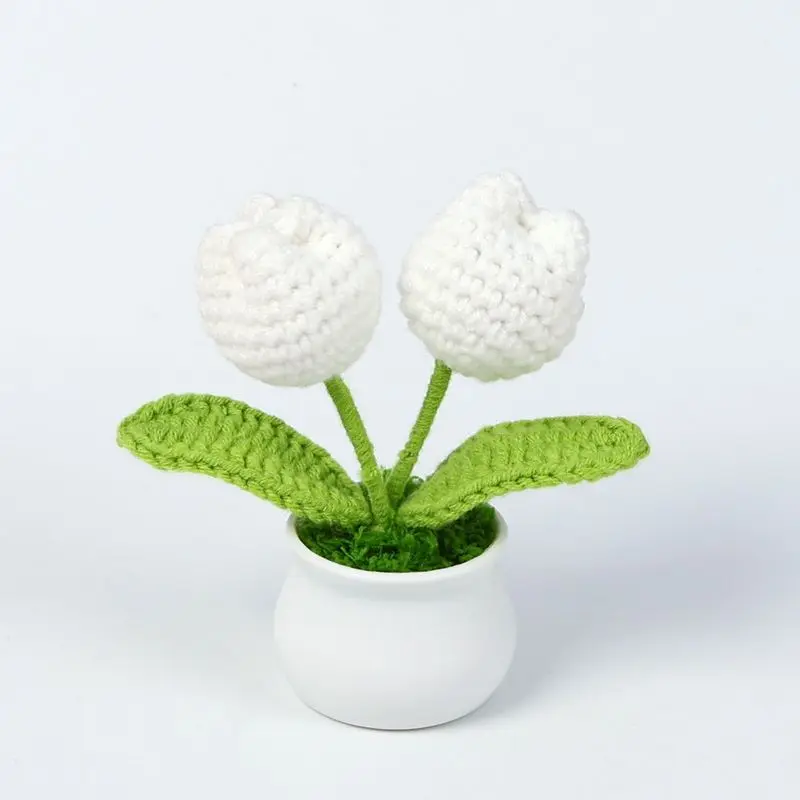 2 Heads Tulip Flower Potted Plant Cute Toys Purple Pink Plants Stuffed Plush Cartoon Toys for Boys Girls Christmas Birthday Gift