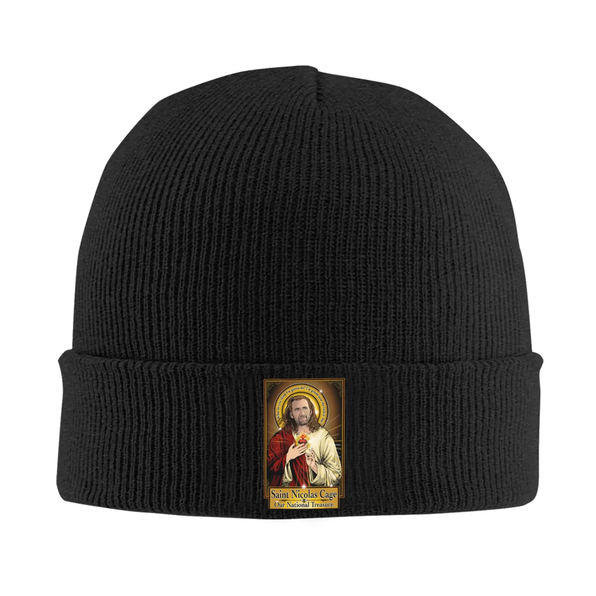 Saint Nicolas Cage Knit Hat Beanies Autumn Winter Hats Warm Unisex  Casual  Cap for Men Women Gifts,