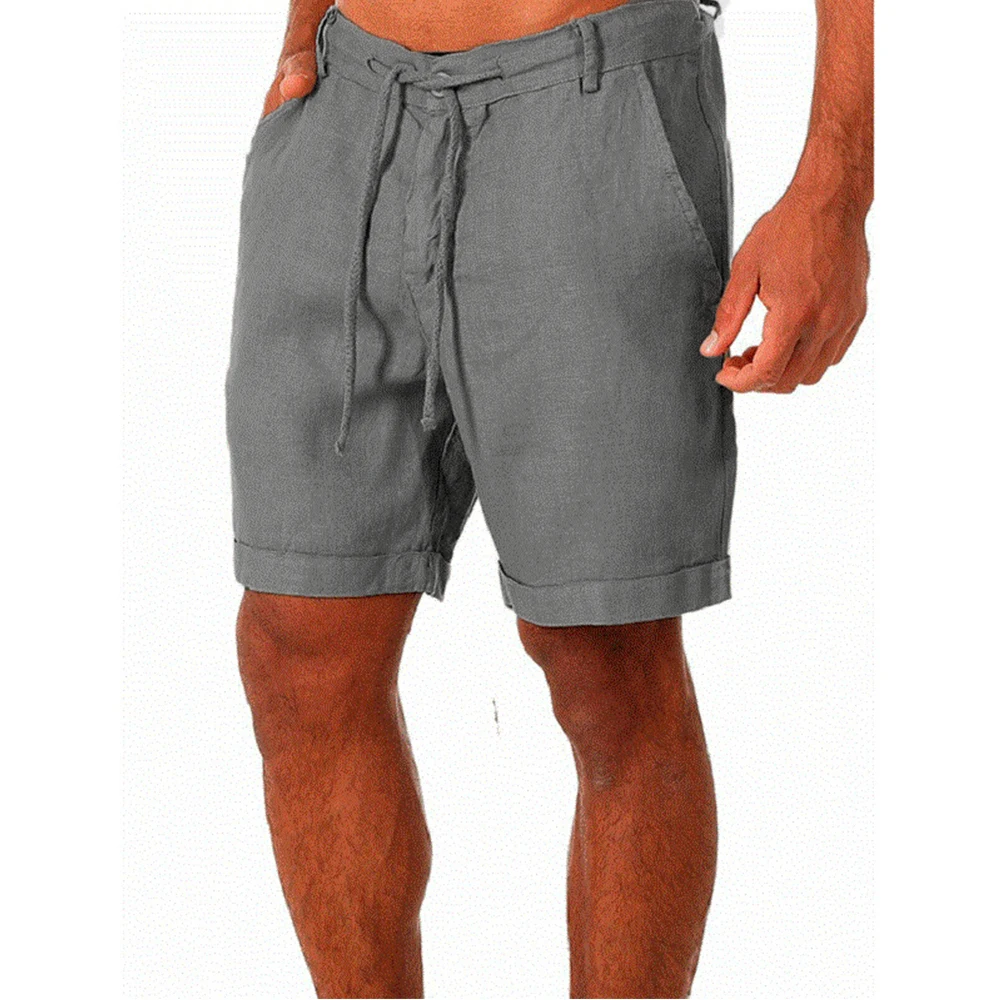 KB Neue männer Baumwolle Leinen shorts Hosen Männlichen Sommer Atmungs Einfarbig Leinen Hosen Fitness Streetwear S-4XL – Detail 3