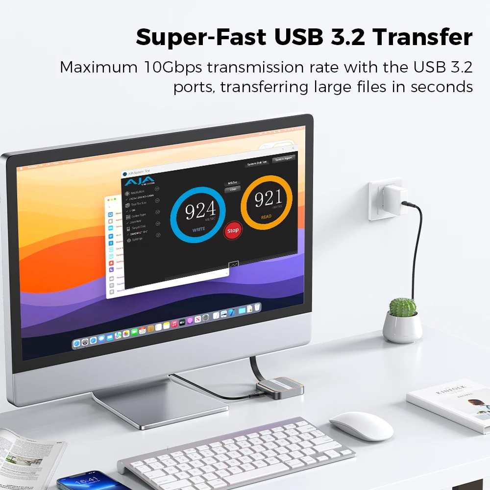 Aluminum 3-in-1 Phone Magnetic SSD Enclosure with PD100W Type-C 10Gbps Data Transmission for M.2 NGFF & NVMe PCle with 2230/2242