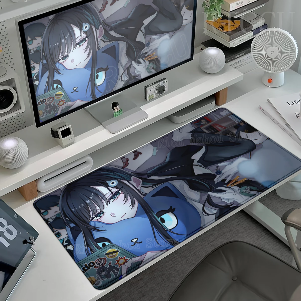 Office Computer Desk Mat Singer A_ado Rubber Lock Edge Mouse Pad PC Accessories Virtual Idol Keyboard Extended Pad E-Sports Mats