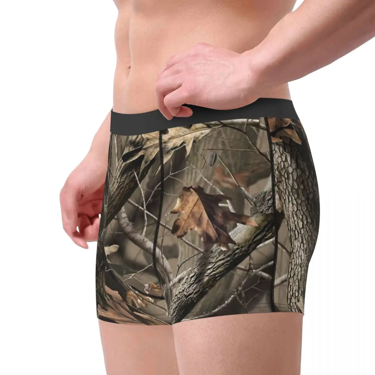 Real Tree Men Boxer Briefs Camo Camouflage Army Breathable Creative Underwear Top Quality Print Shorts Birthday Gifts