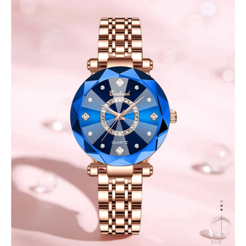 Fashion Women's Quartz Watches Elegant For Heart of The Ocean Mirror Face Waterproof Business Lady Watch Excellent Gift Choice