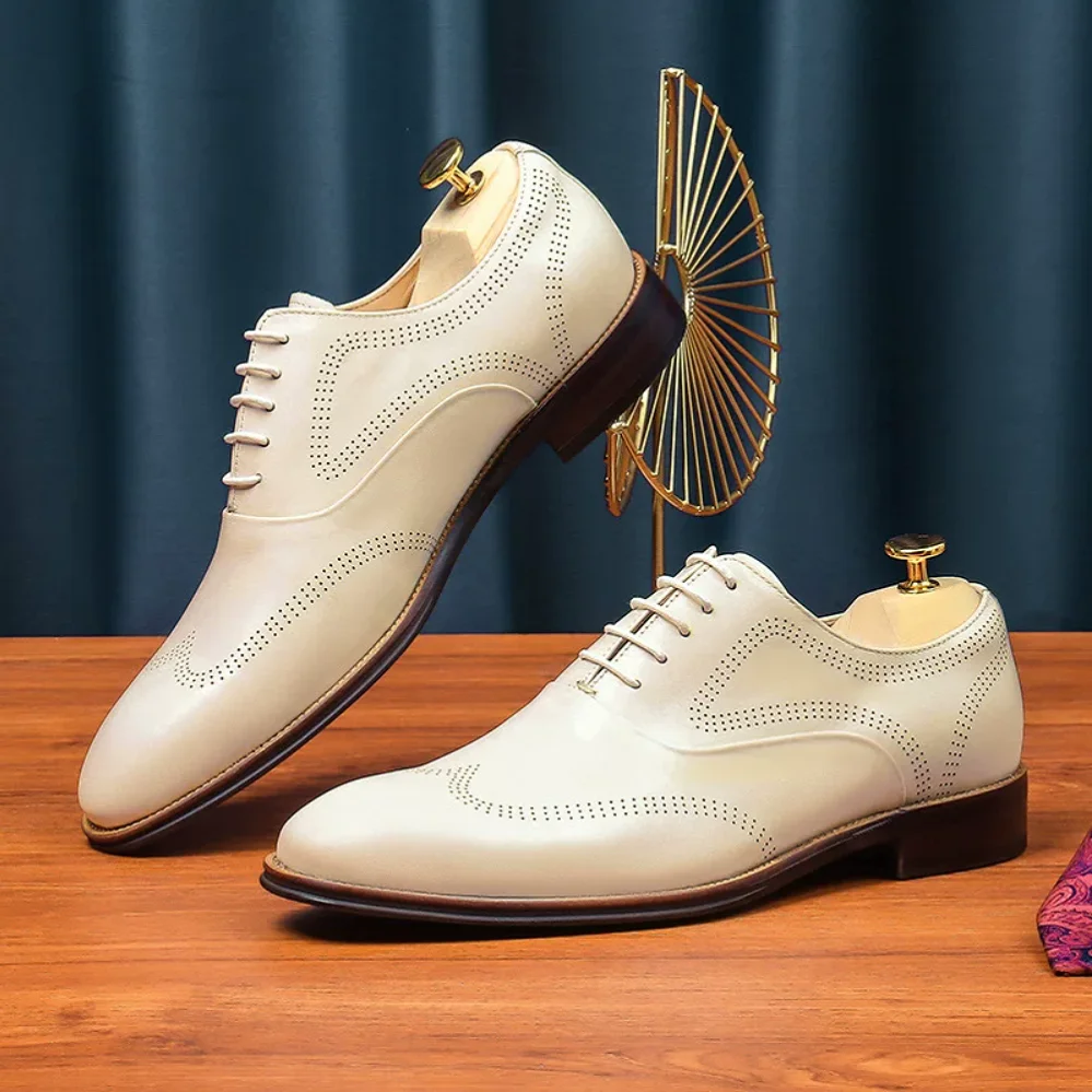 

New Leather Shoes For Man Genuine Chaussures Homme De Luxe Haut De Gamme Men's Dress Shoes