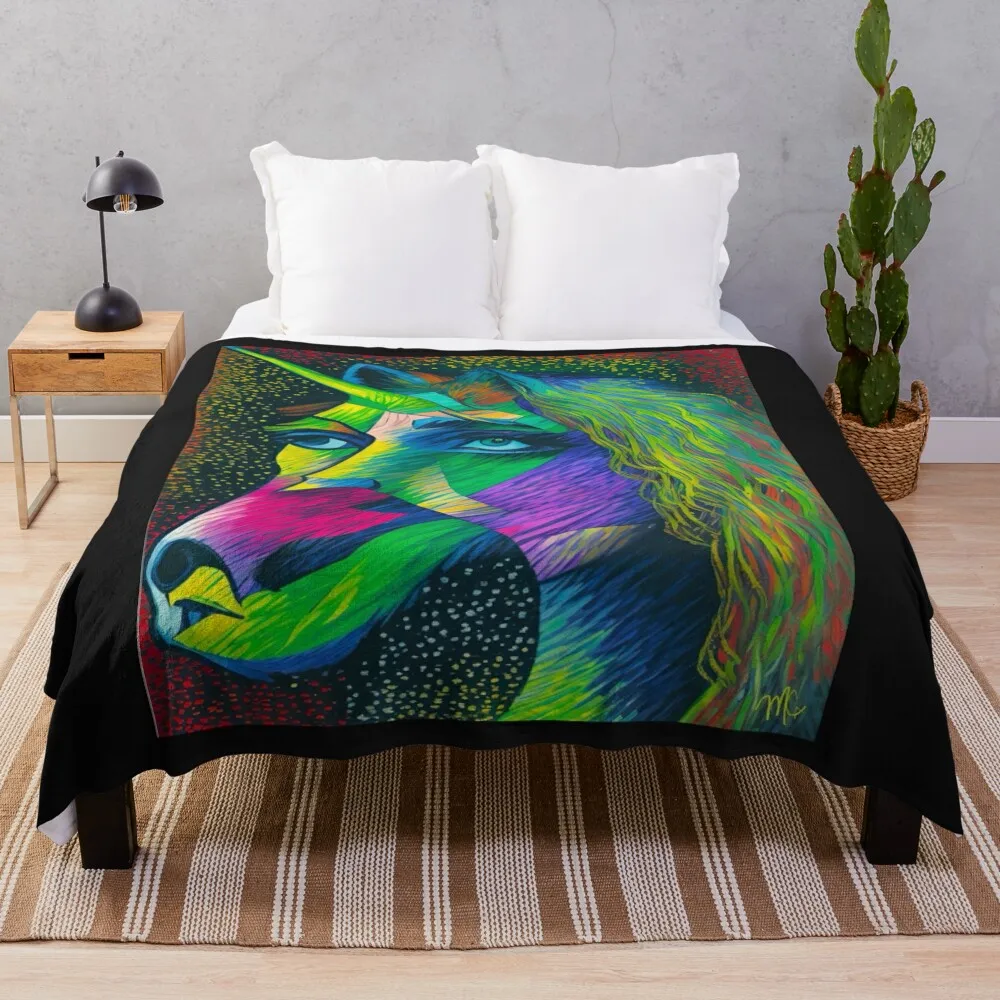 

Patchwork Unicorn (Abstract Art) Throw Blanket Plush funny gift for sofa Blankets