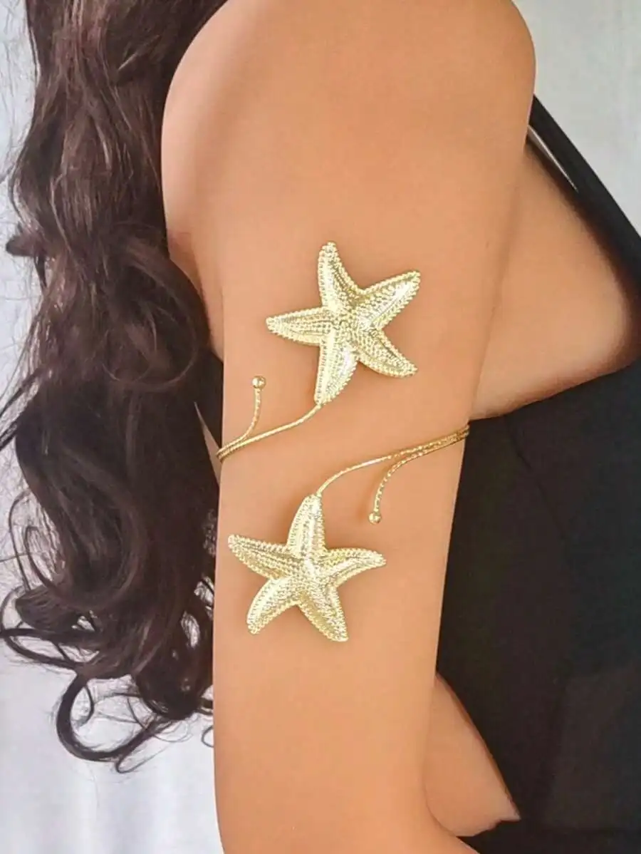 1pc Women Minimalist Geometric Line Open Bangle, Gold Color, Suitable For Daily Wear, Summer, Jewellery, Festival,