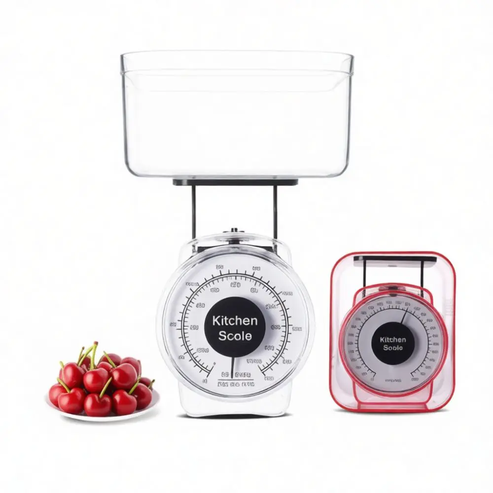Manual Mechanical Kitchen Food Scale Spring Balance Baking Gadget Tool Plastic Bowl Tray Precise Weight Ingredient Meter