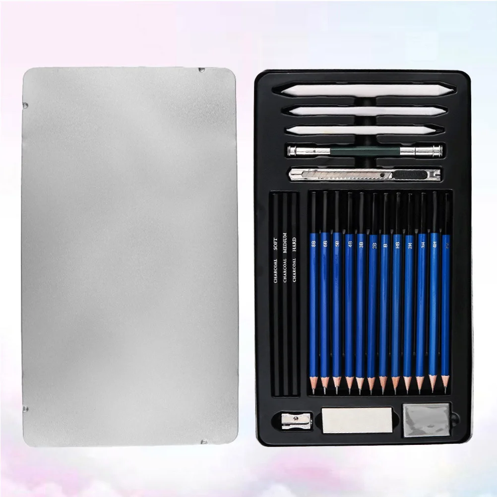

23 шт., набор карандашей для художественного рисования, набор для эскизов, профессиональный чехол для хранения для студентов, начинающих художников, инструменты для творческих эскизов