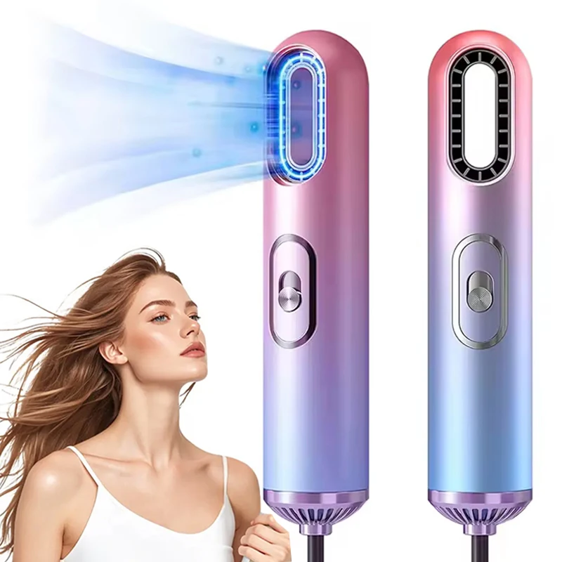 Venda quente sem folhas profissional vento rápido baixo ruído seco difusor privado íon processador de cabelo secador para salão casa
