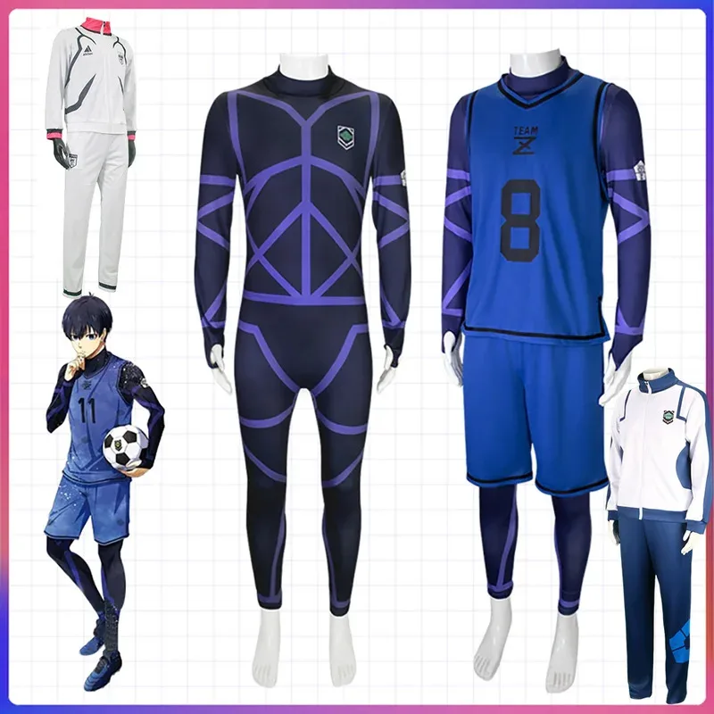 

Blue Lock Reo Nagi Bachira Isagi Chigiri Cosplay Zip Tracksuit Sweatshirt Hoodie - Sportswear Halloween Carnival Costume