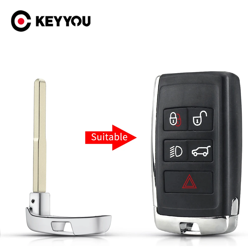KEYYOU 1 Stück neuer ungeschnittener Notfall-Autoschlüssel für Land Rover Evoque 4 Evoque Range Rover für XE XFL für Jaguar