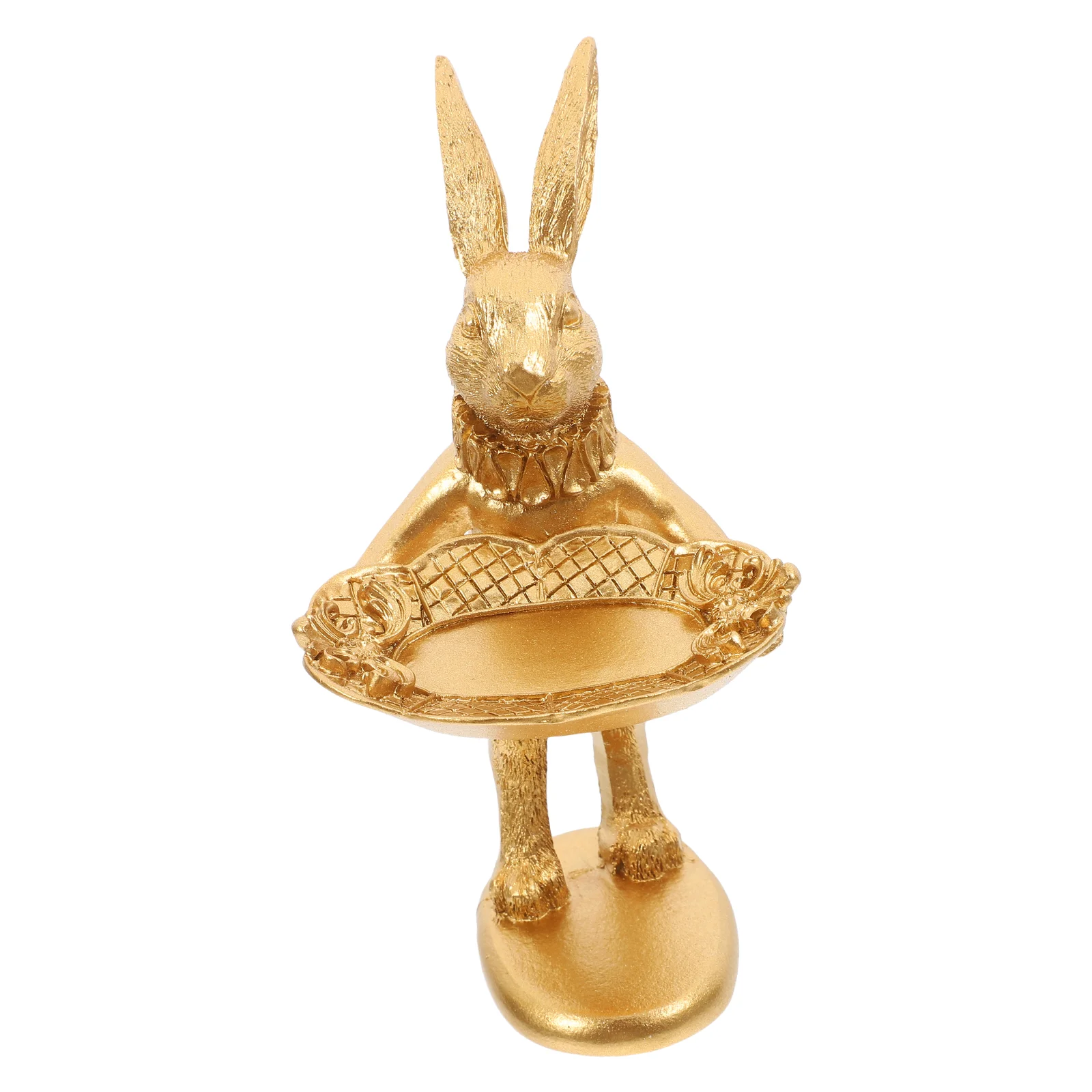 Rabbit Ornament Retro Decor Adorable Bunny Model Mini Decorative Adornment Resin Jewelry Stand Holder