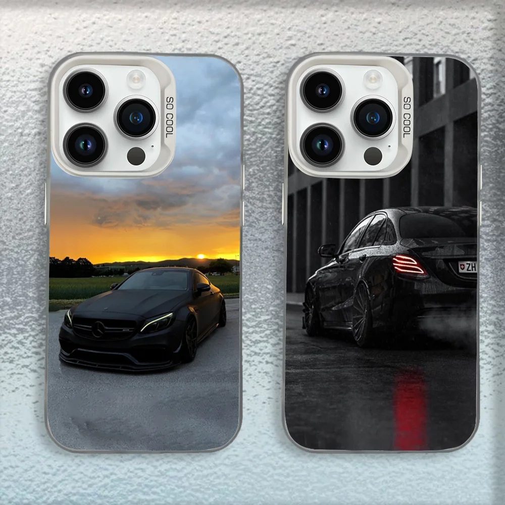 

Sport Car M-Mercedes Phone Case For iPhone 16,15,14,13,12,11,Mini,Pro,MAX White Matte Shockproof Cover