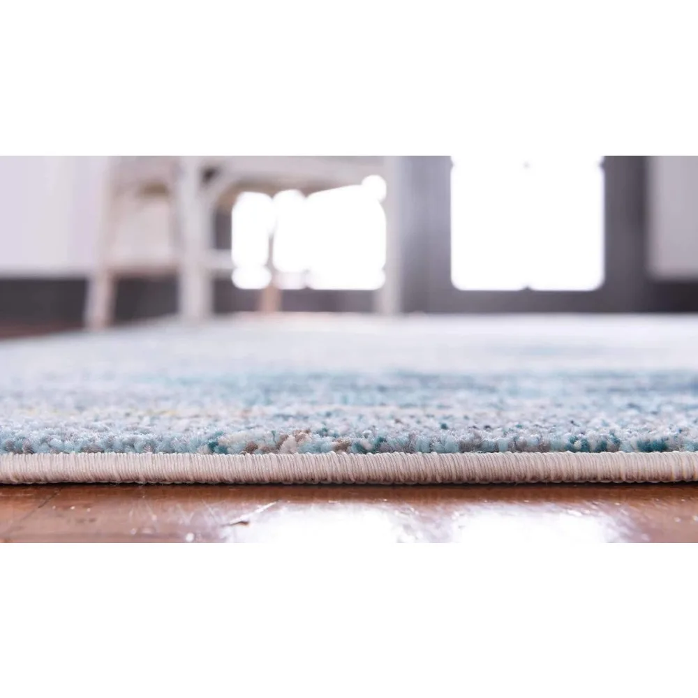 Unique Loom Chromatic Collection Modern & Vibrant Abstract Area Rug For Any Home Décor (5' 0 x 8' 0 Rectangular, Light Blue/ Bei