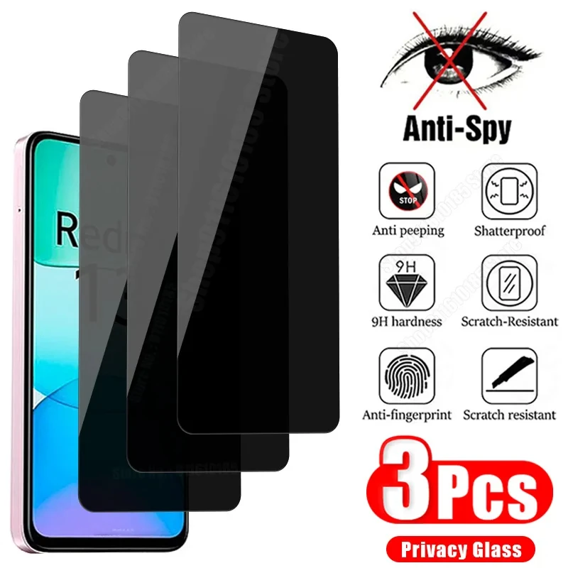 3 Stück Sichtschutz für Xiaomi Redmi Note 13 12 11 Pro 10 9 8 7 11s 10s 9s 12s 8t mi 14 13 12 11 Lite 13t 12t 11t Fall