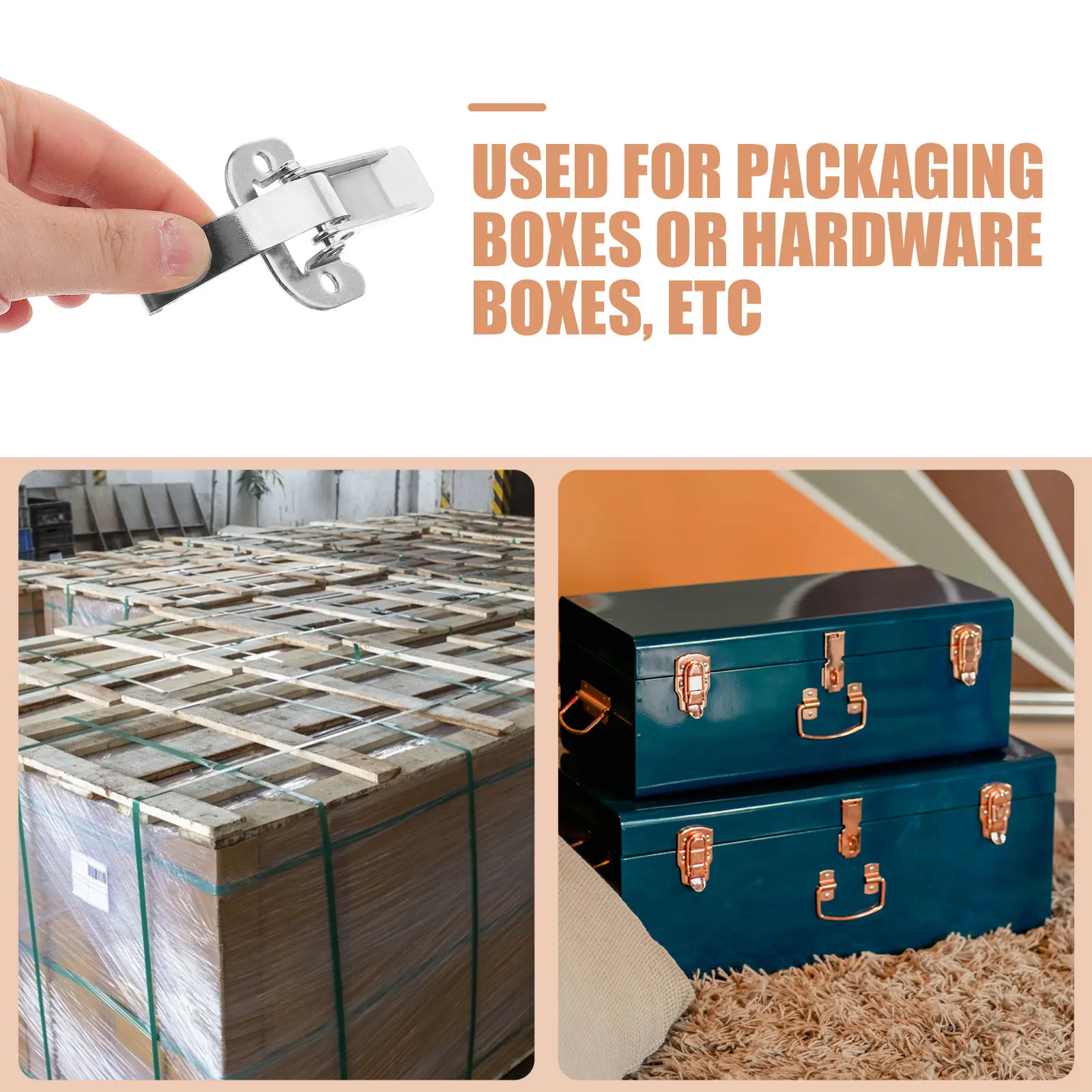 

3 Pcs Heavy Duty Latch Buckle Clips for Luggage Toolbox Buckles Trunk Fasteners Drawers Hook Lock Cabinet Spring Hardware