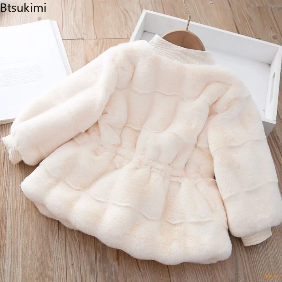 Fall Winter Newborn Baby Girls Clothes Outfits Thick Warm Fur Coats for Girls Baby Cloth 1 Year Babies Birthday Outerwear Coats 4