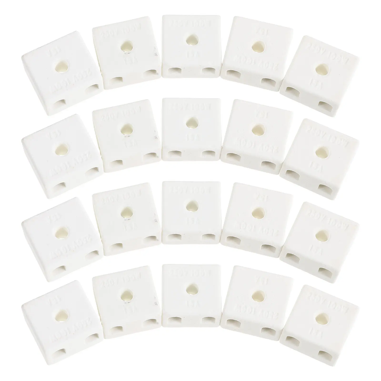 

20Pcs Ceramic Terminal Blocks High Position Porcelain Electrical Connectors Heat Resistant Wire Terminal Block for High