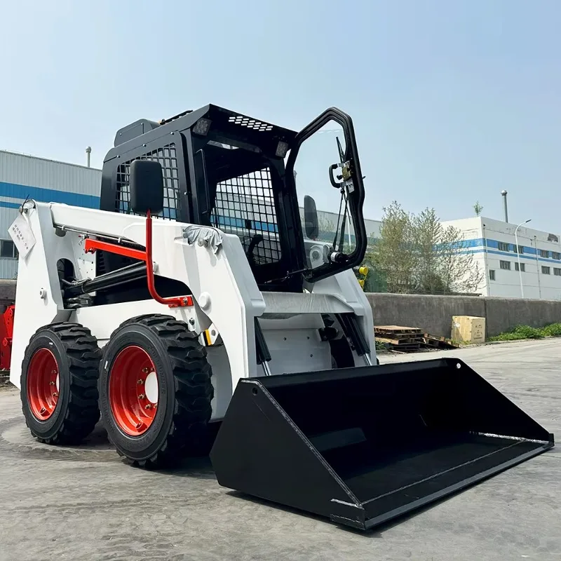 Customized Rated Load 870kg Skidsteer Loader Skid Steer With 0.35m³ Bucket And Hydrostatic System For Multifunctional Farming
