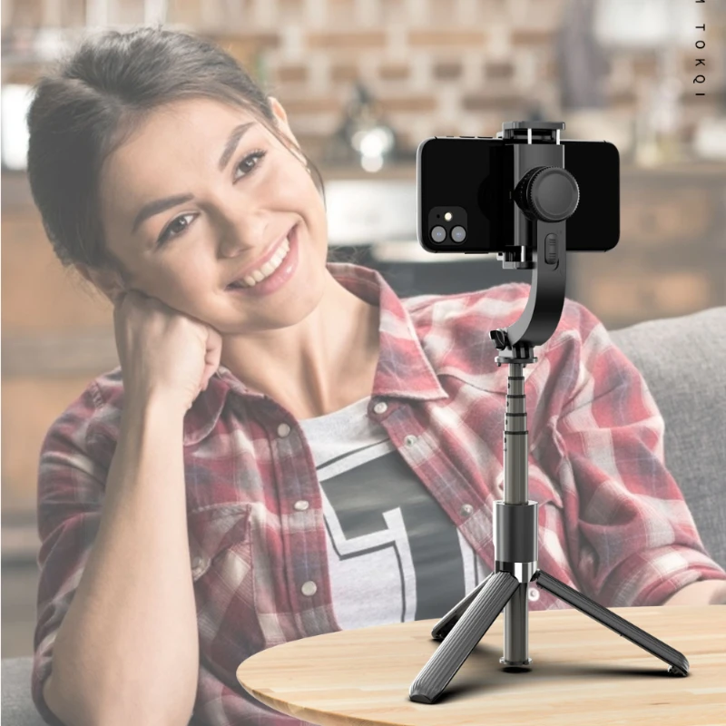 Imagem -04 - Handheld Estabilizador Selfie Stick Desktop ao ar Livre Suporte do Telefone Móvel Live Stream Tripé Conexão Bluetooth