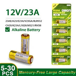 5-30 sztuk 12V bateria alkaliczna A23 23A 23GA A23S E23A EL12 MN21 MS21 V23GA L1028 GP23A LRV08 do dzwonek zdalnie sterowany suchego ogniwa