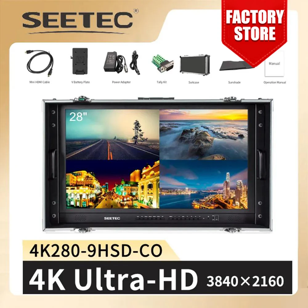 

SEETEC 28" 4K Carry-on Broadcast Monitor 4K280-9HSD-CO 3840x2160 Ultra-HD Director Monitor with Suitcase for Making Video Movies