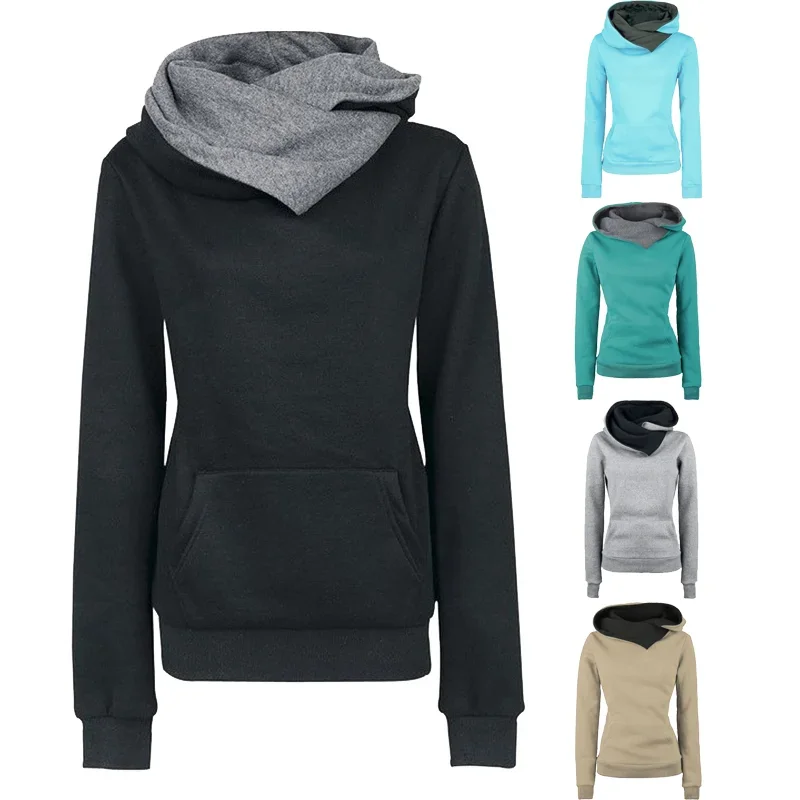 Wanita Turtleneck Sweatshirt grafis Sweatshirt Pullover Hooded kemeja musim dingin untuk wanita baru di Hoodies & Sweatshirt