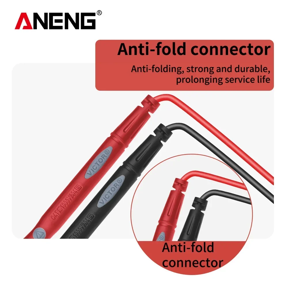 ANENG PT1003 20A Universal Professional Digital Multimeter cable Red Black Multimetor Test Probe Wire Pen Cable Top Quality