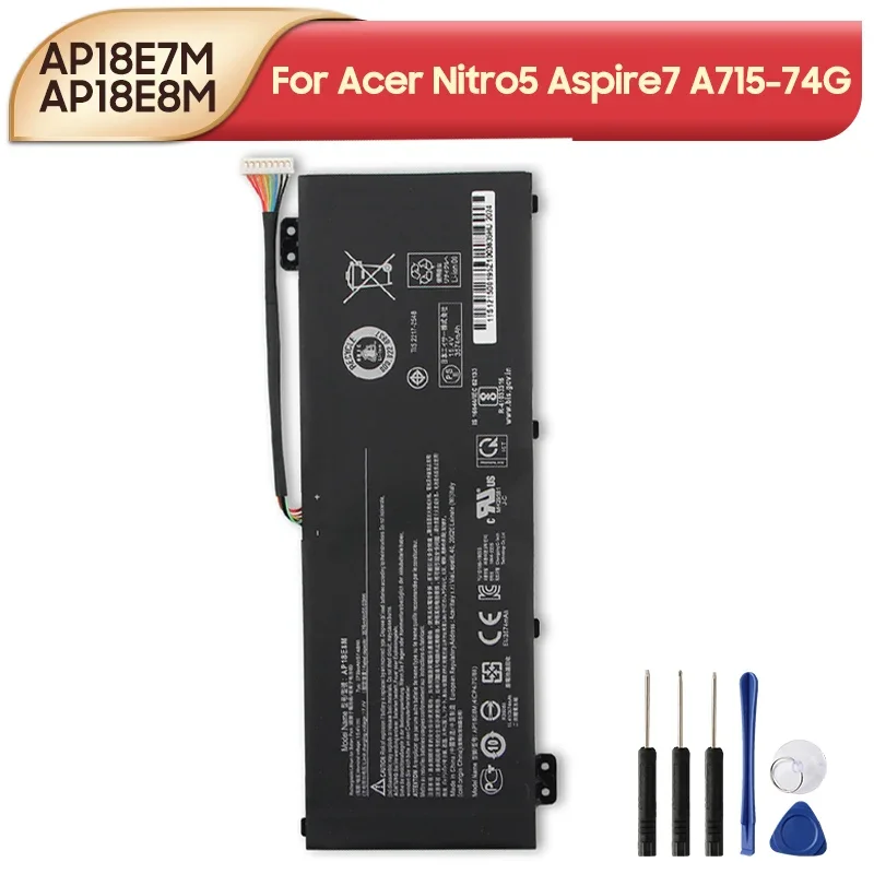 New Replacement Battery AP18E8M AP18E7M For Acer Aspire 7 A715-74 AN715-51 A715-74G NITRO 5 AN515-43-R1AE 54-521N PH317-53-52XX