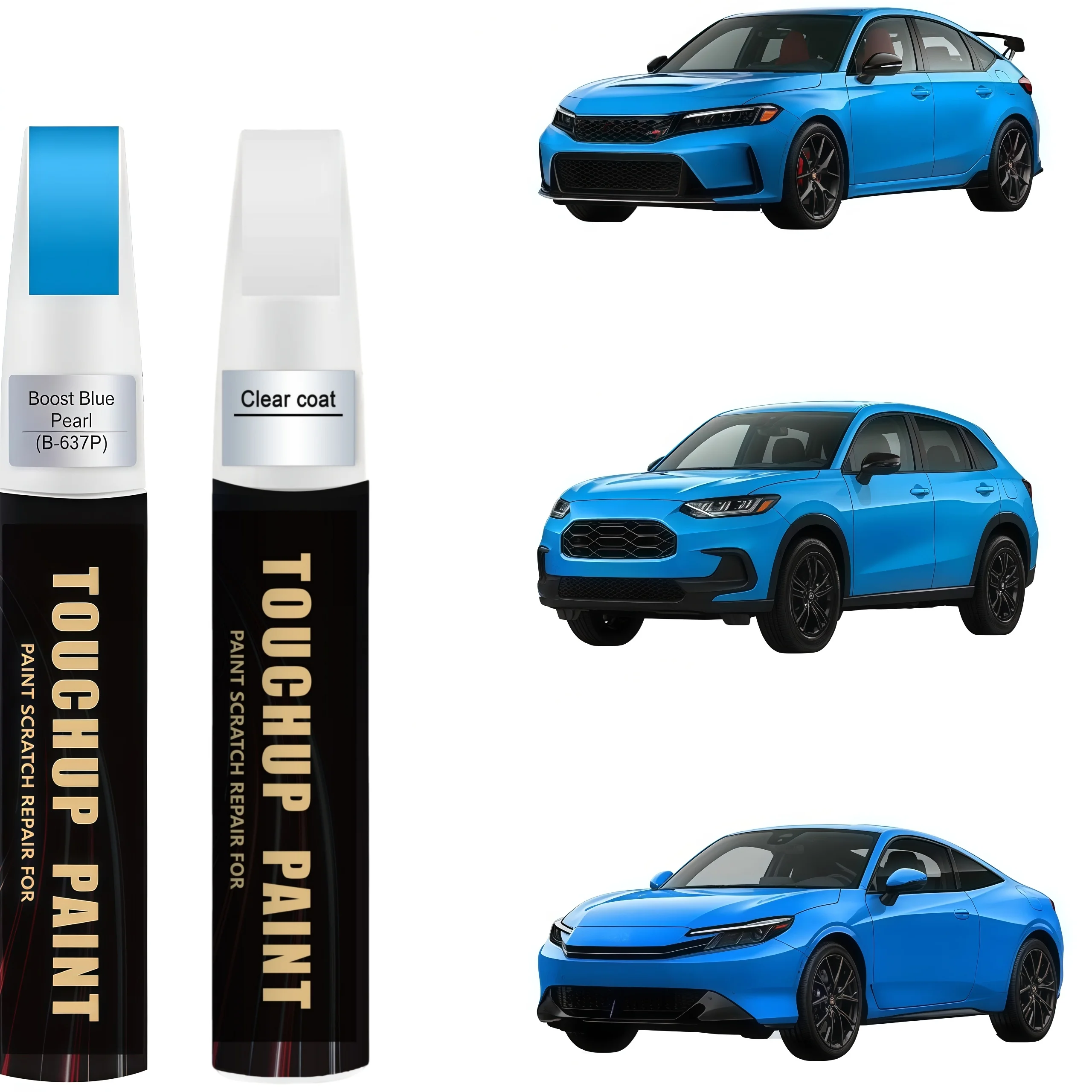 Boost Blue Pearl B-637P for Honda Touch Up Paint Kit[2K Clear Coat Included],Exact Color Match Touch Up Paint