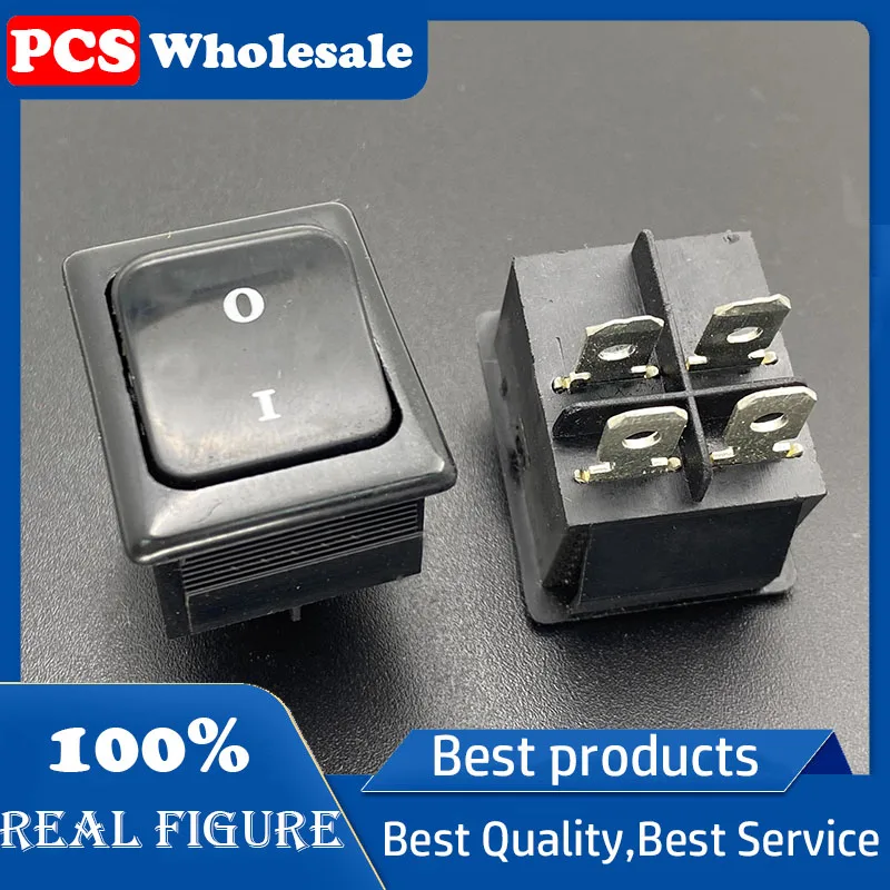 

PWS boat switch 4 pin 2 gear power button 10A250V high current warping button KCD4 31.5*25mm