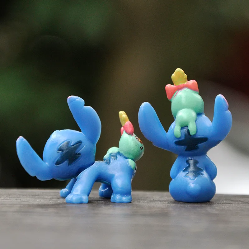 6Pcs/Set Disney Anime Lilo and Stitch figures Toys Lovely Stitch Hand With Scrump  Model Decoration Toys