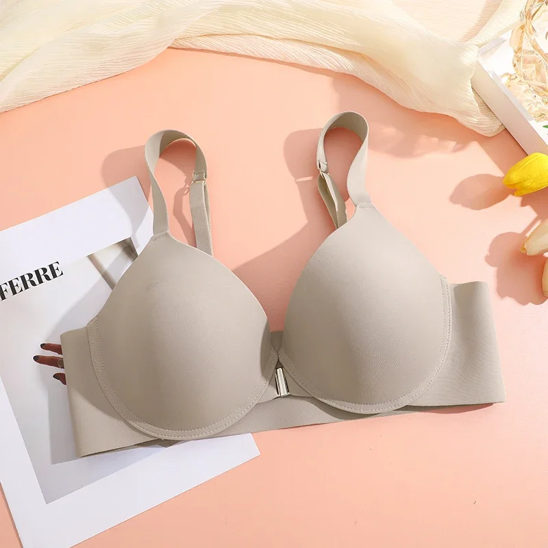 Finetoo Front Buckle Women Bra Back Smooth Out Shaper Bra Plus Size Wide Band Bras Shapewear Back Fat Smooth Underwear CD Cup