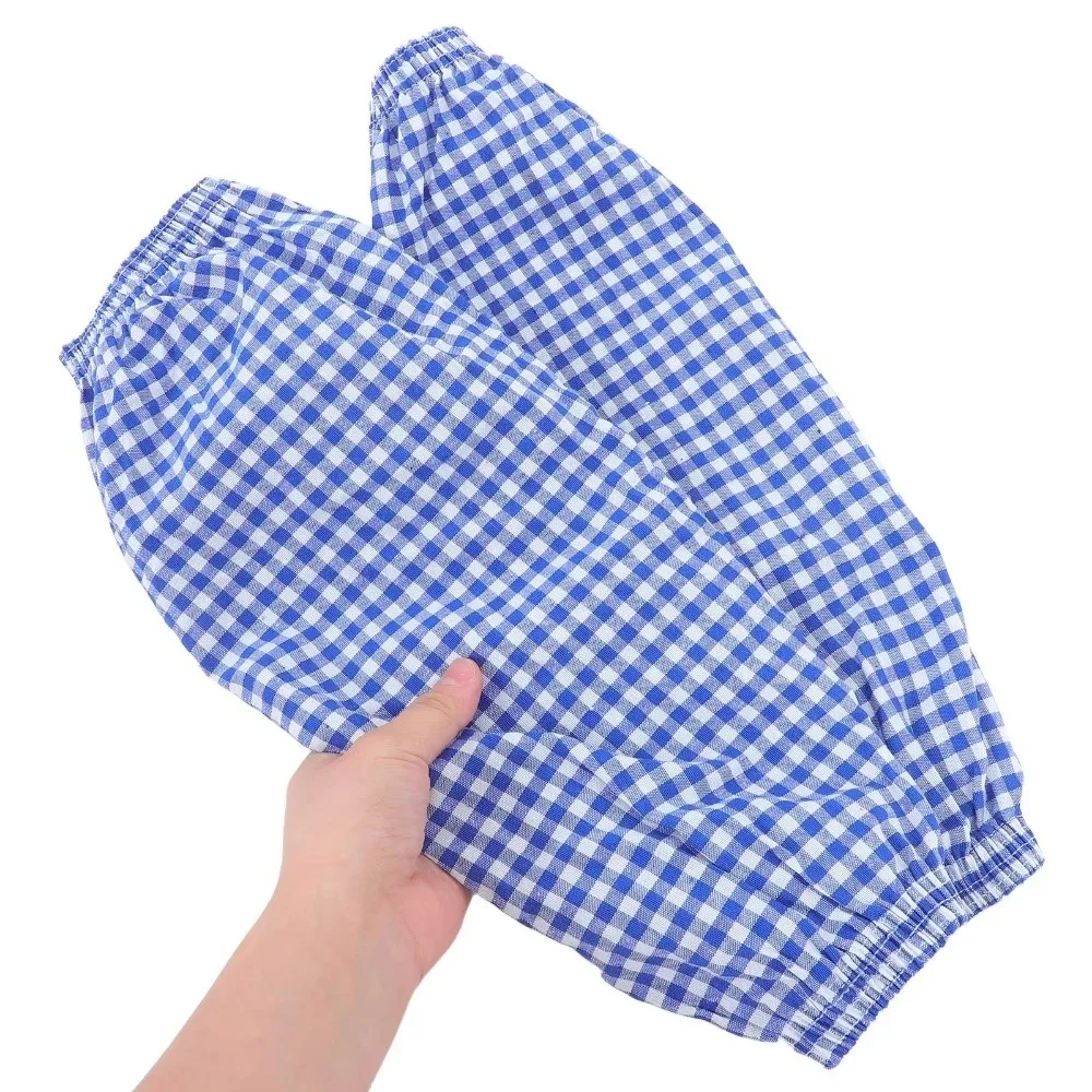New Anti Fouling Arm Cover Plaid Washable Oversleeves Wear-resistant Elastic Arm Guard For Cooking Cuff Protectors