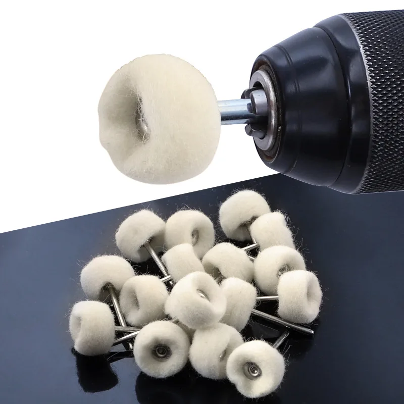 

5/10/20Pcs Felt Grinding Sanding Head Abrasive Buffing Wheel 3mm Shank Cotton Thread Polishing mini Brush for Dremel Dril Jade