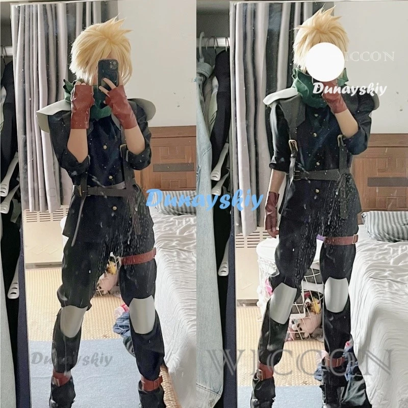 

FF7 Cloud Strife Cosplay Costume Anime Game Final Fantasy VII Men Vest Pant Halloween Party Clothes For Male Adult Role Play New