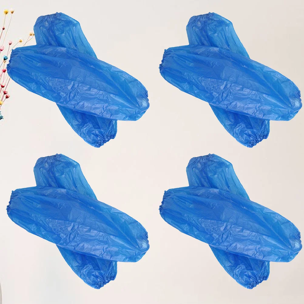 300Pcs Disposable Plastic Arm Sleeves Waterproof Oilproof Kitchen Cleaning Painting Repair Sleeves Protector Covers