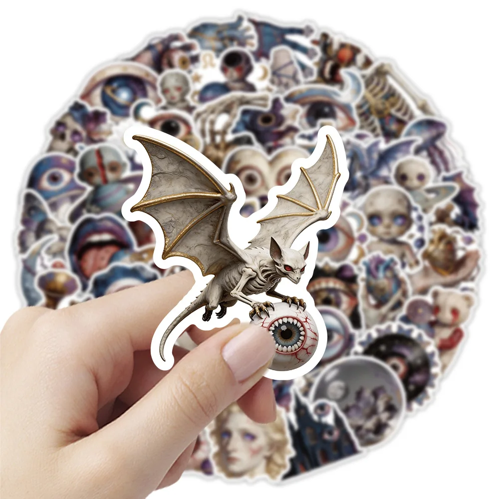 50 Pcs Creepy Universe Stickers Halloween Personality Cartoon Decals Decorate Guitar Cup Laptop Phone Helmet Vinyl Stickers