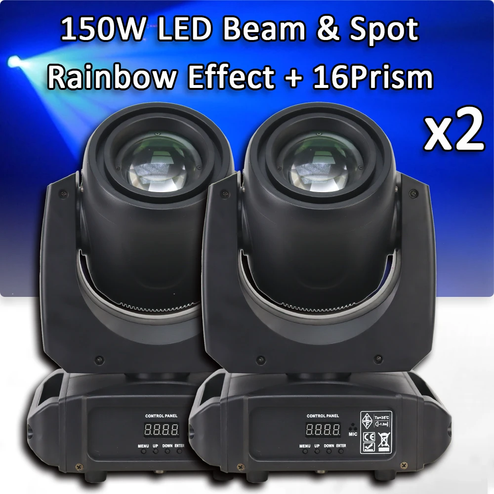 2Pcs/lot 150W Beam Moving Head Light 12CH DMX512 Sound Activated Stage Effect Lighting for DJ Concert Party Weddings Nightclub