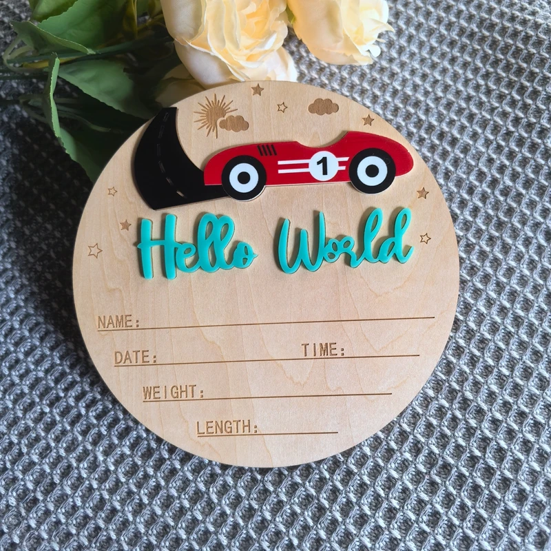 

3D Baby File Environmental-friendly Wooden Baby Wood Pieces Milestone Celebrating Newborn XHL0058