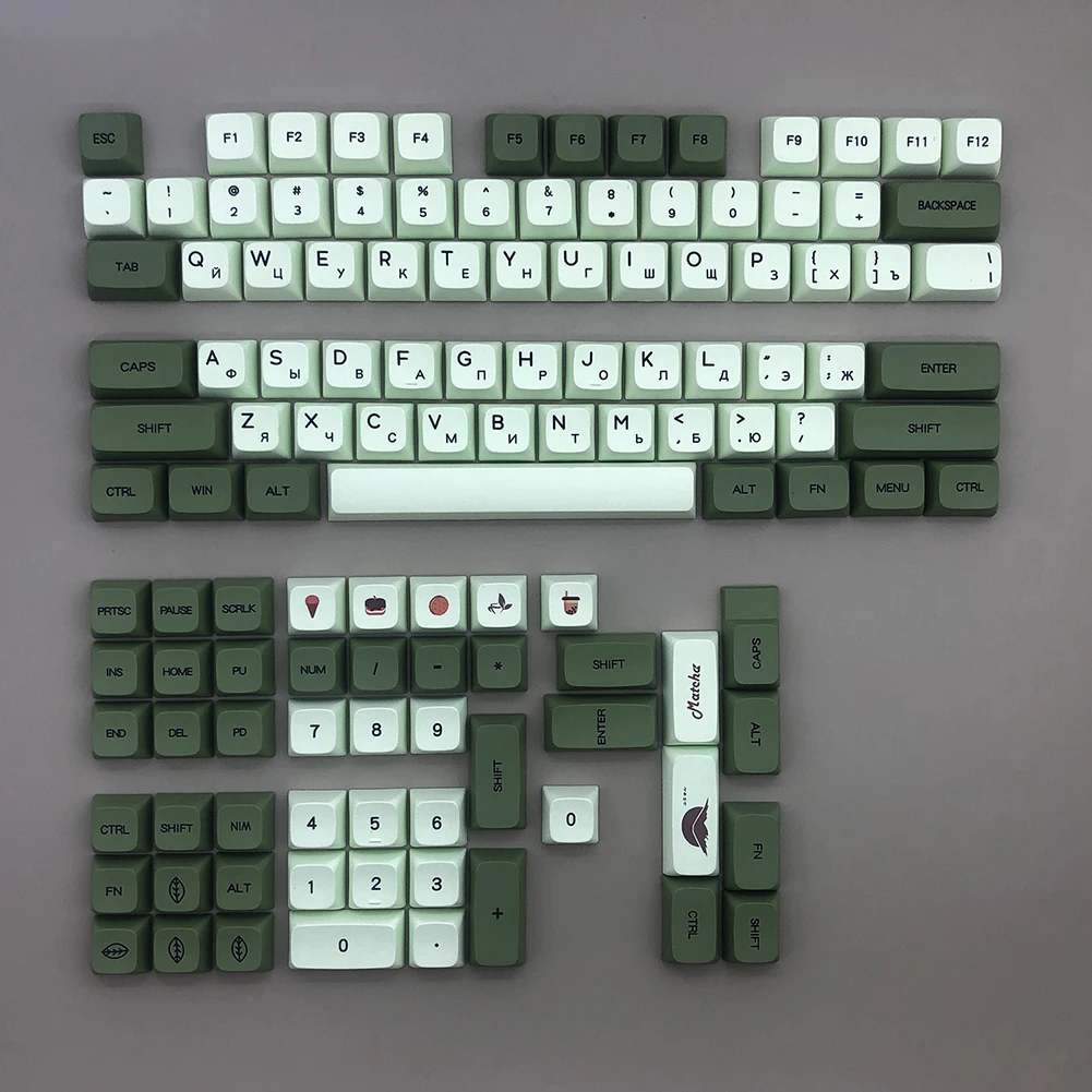 124 Phím PBT Keycap XDA Cao Hồ Sơ Cá Nhân Hóa Tiếng Anh Nga Nhật Bản Nắp Phím Cho Switch Cherry MX Bàn Phím Cơ
