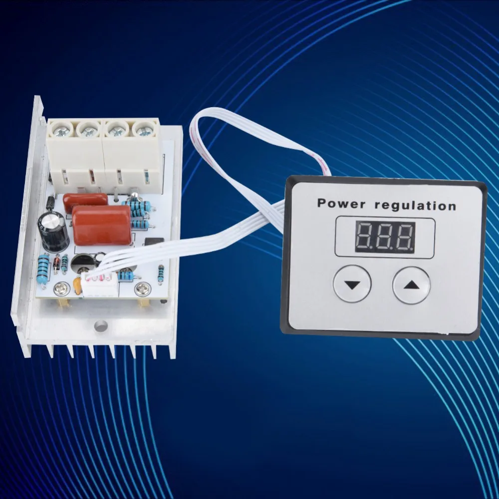 

Регулятор напряжения для промышленного использования, 10000 Вт, SCR, AC 220 В, 80 А, цифровой дисплей, регулятор скорости, регулируемый диммер, переключатель, нагрев