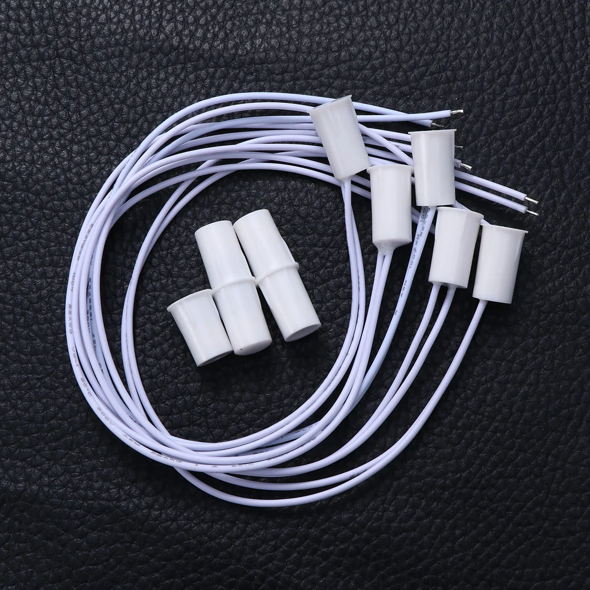 

5pcs Door White Plastic Recessed Safety Alarm For Door Window 15-25Mm 0.5A 10W 100V 9 Inch Cable Normally Closed