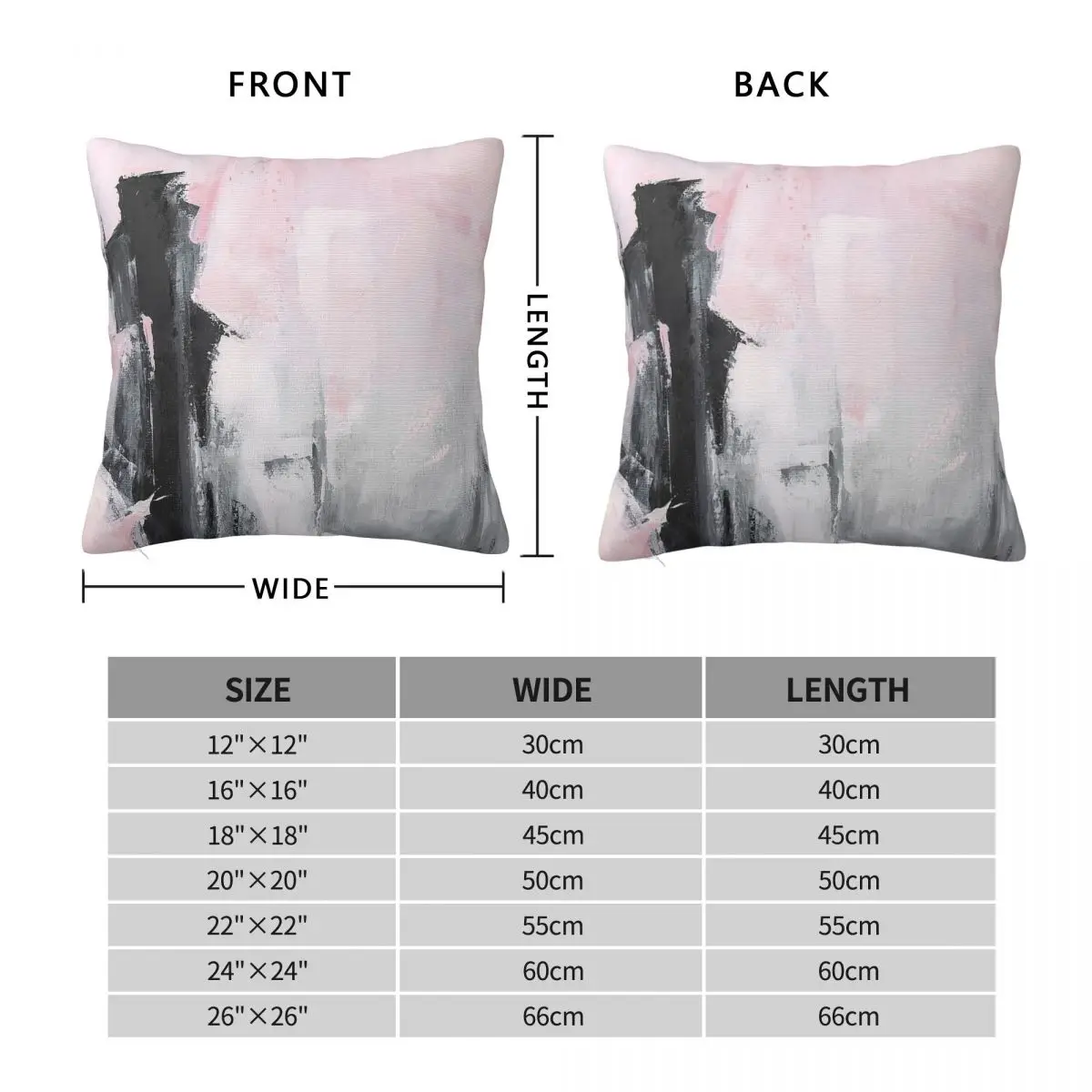 Pink Gray Black Abstract Square Pillowcase Polyester Linen Velvet Printed Zip Decor Pillow Case Home Cushion Cover