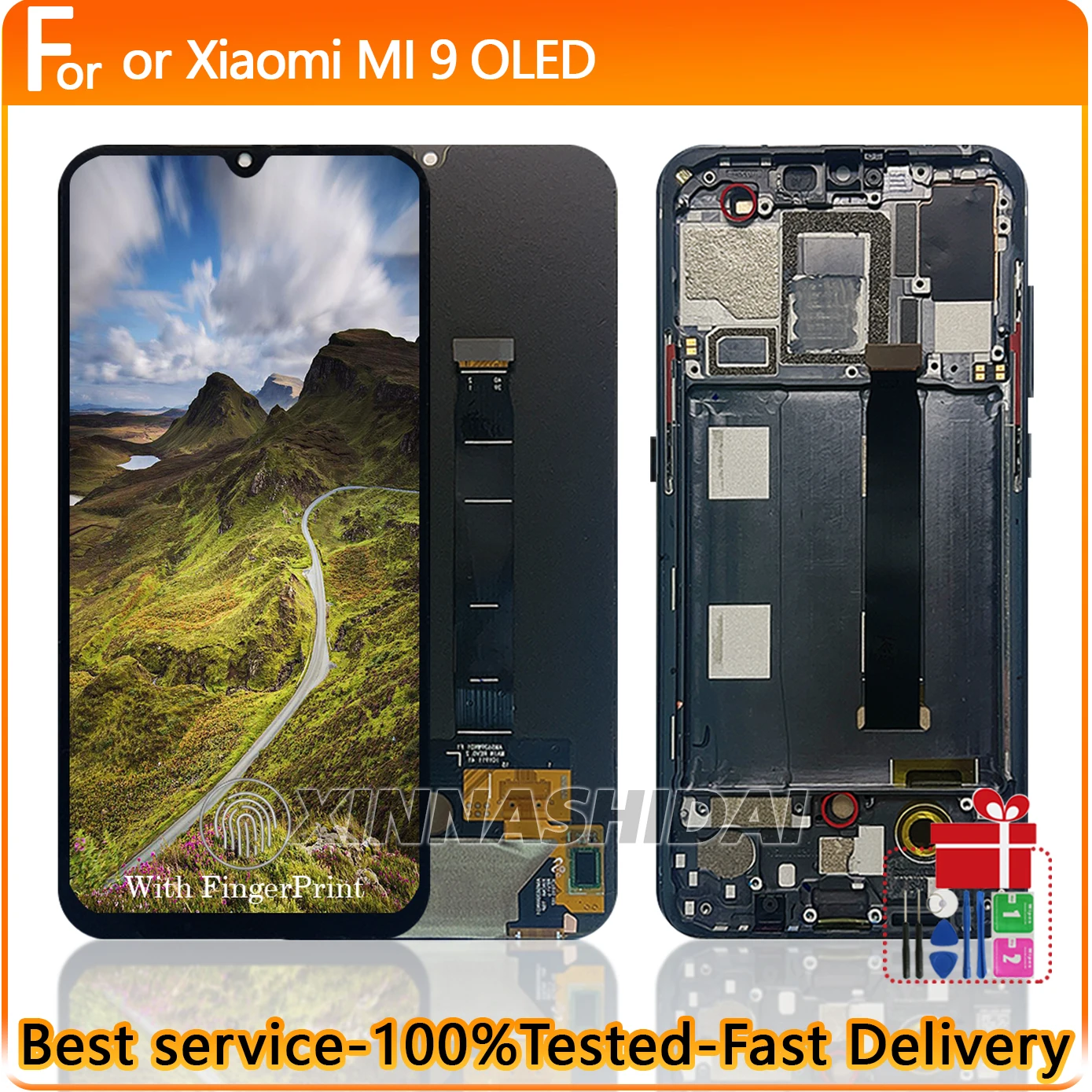 xiaomi-mi-9-lcdディスプレイタッチスクリーンデジタイザーアセンブリ（フレーム付きm1902f1g）xiaomi-mi9交換部品用aaa品質